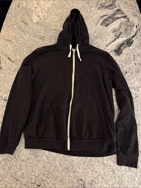 Men's Black Zip-Up Hoodie Sweatshirt